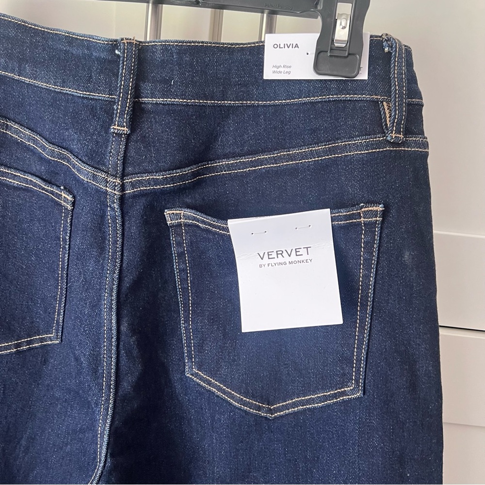 Vervet by Flying Monkey Wide Leg Stretch Cuffed Jean - Brilliant Jewel - Picture 10 of 10
